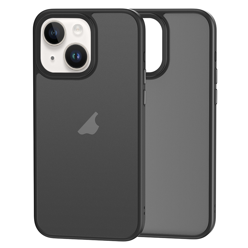 For iPhone 14 Brilliant Series Micro-frosted Anti-fingerprint PC Phone Case(Black) - Shopkiz.com
