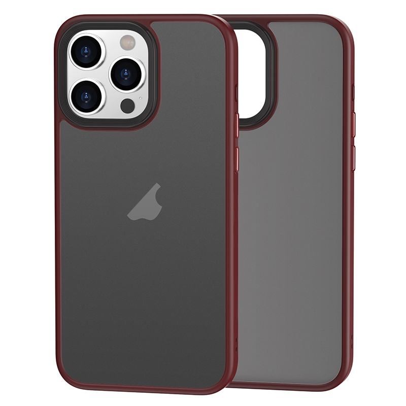For iPhone 13 Pro Max Brilliant Series Micro-frosted Anti-fingerprint PC Phone Case(Purplish Red) - Shopkiz.com