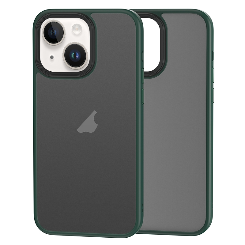 For iPhone 13 Brilliant Series Micro-frosted Anti-fingerprint PC Phone Case(Green) - Shopkiz.com