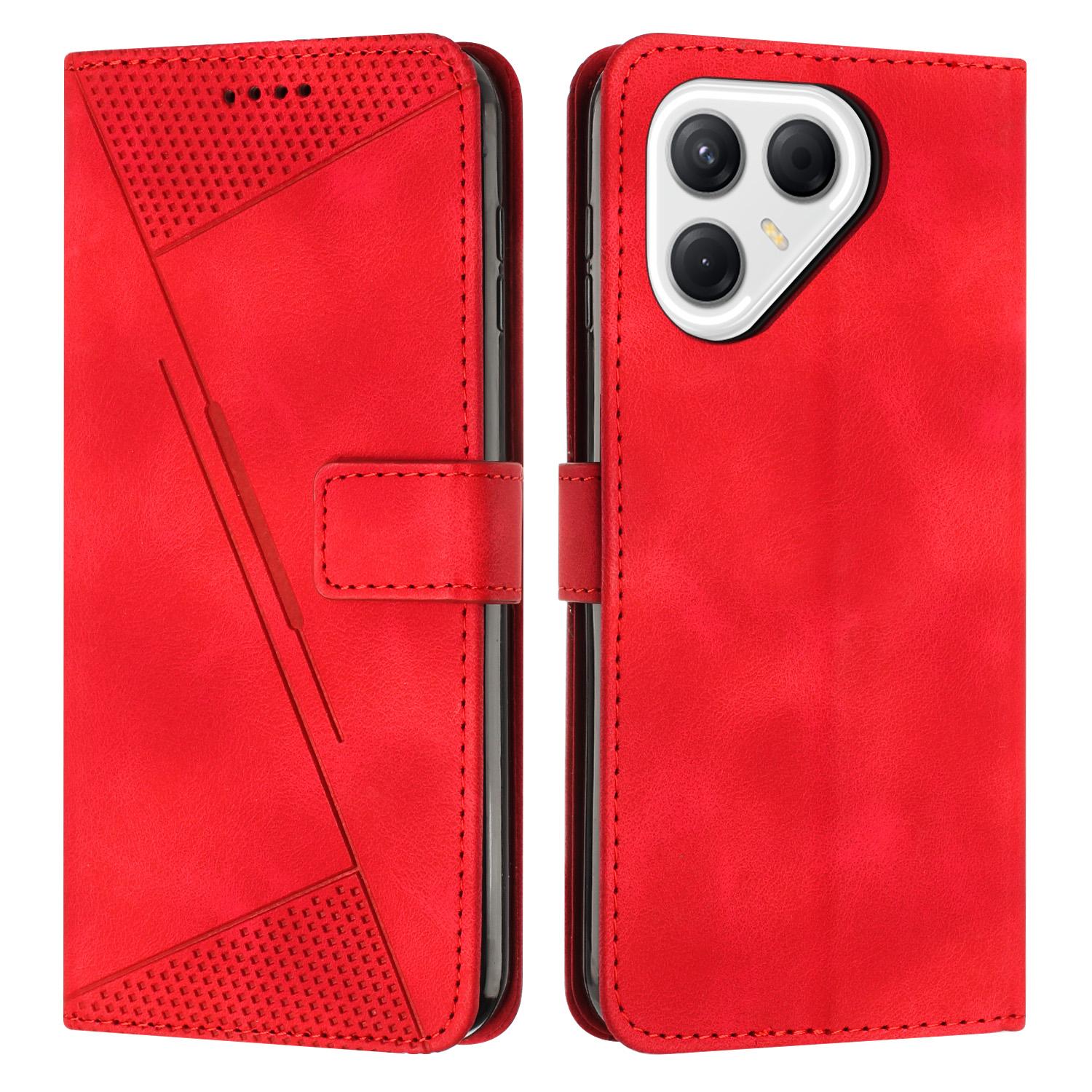 For Tecno Pova 8 5G Dream Triangle Leather Phone Case with Lanyard(Red) - Shopkiz.com