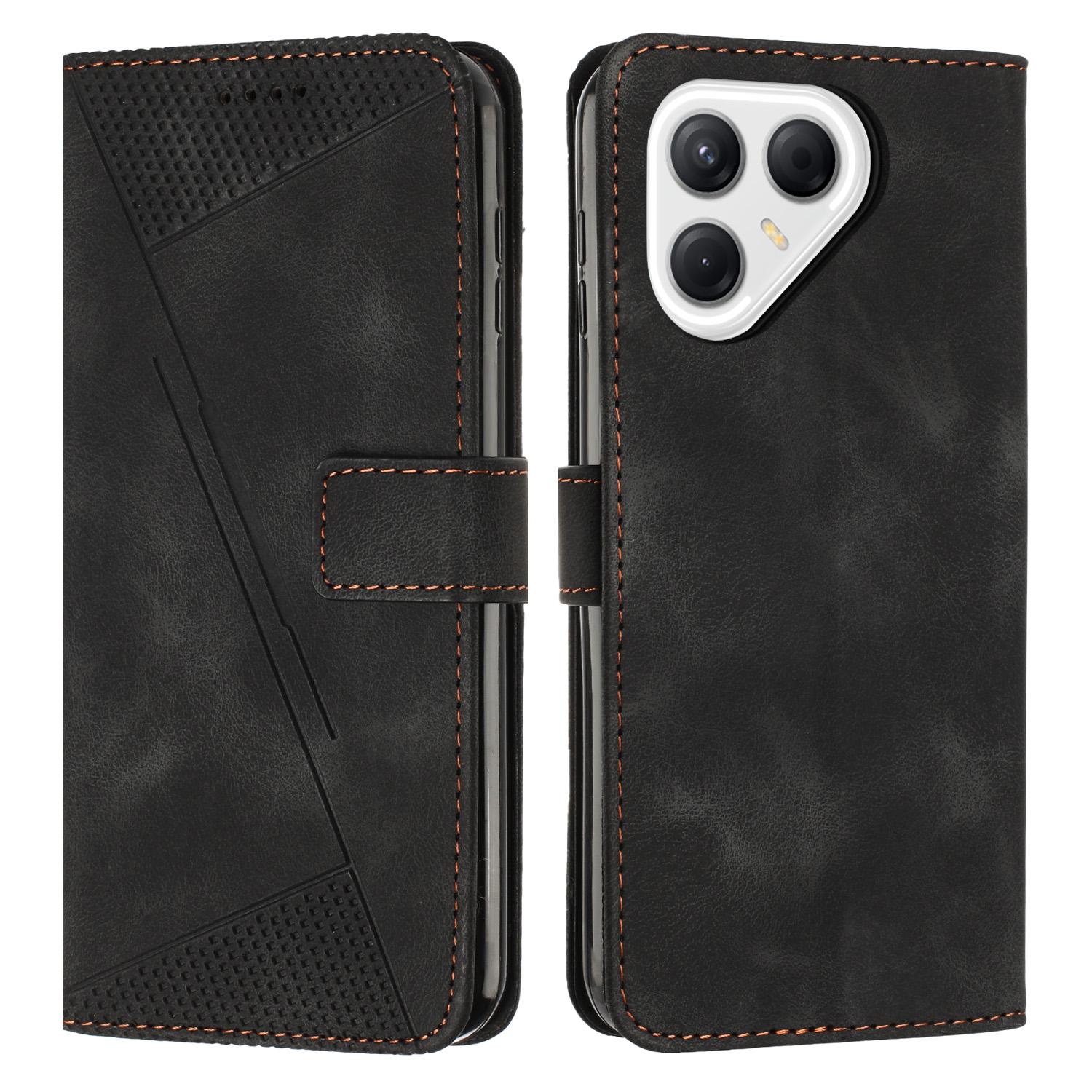 For Tecno Pova 8 5G Dream Triangle Leather Phone Case with Lanyard(Black) - Shopkiz.com