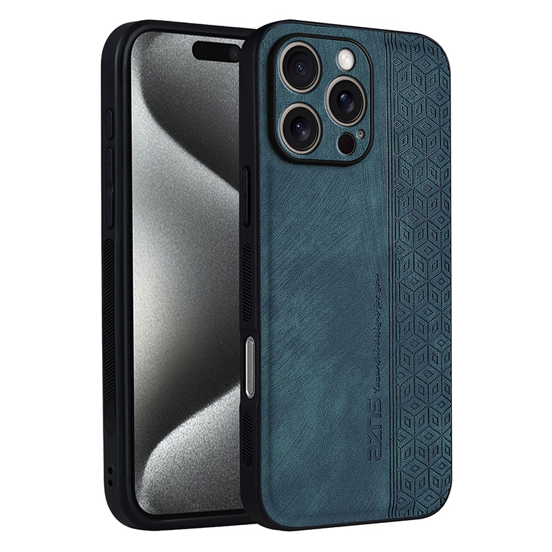 For iPhone 16 Pro Max AZNS 3D Embossed Skin Feel Phone Case(Dark Green) - Shopkiz.com