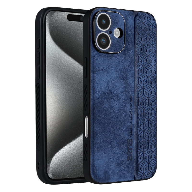 For iPhone 16 Plus AZNS 3D Embossed Skin Feel Phone Case(Sapphire Blue) - Shopkiz.com