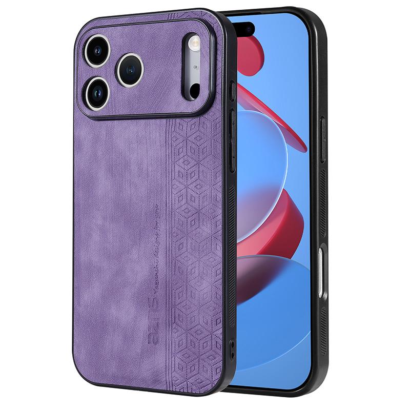For iPhone 17 Pro AZNS 3D Embossed Skin Feel Phone Case(Purple) - Shopkiz.com