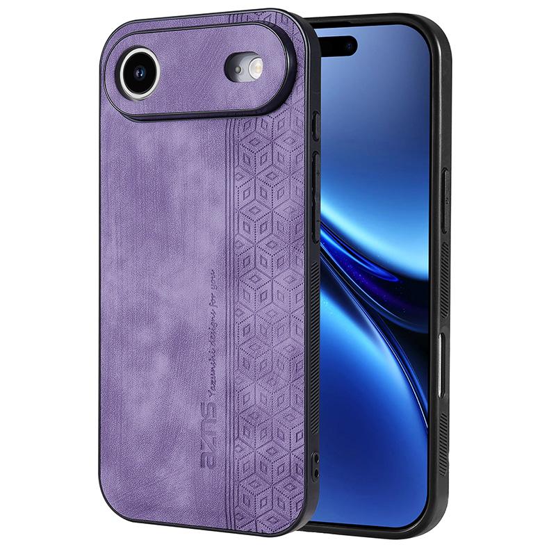 For iPhone Air AZNS 3D Embossed Skin Feel Phone Case(Purple) - Shopkiz.com
