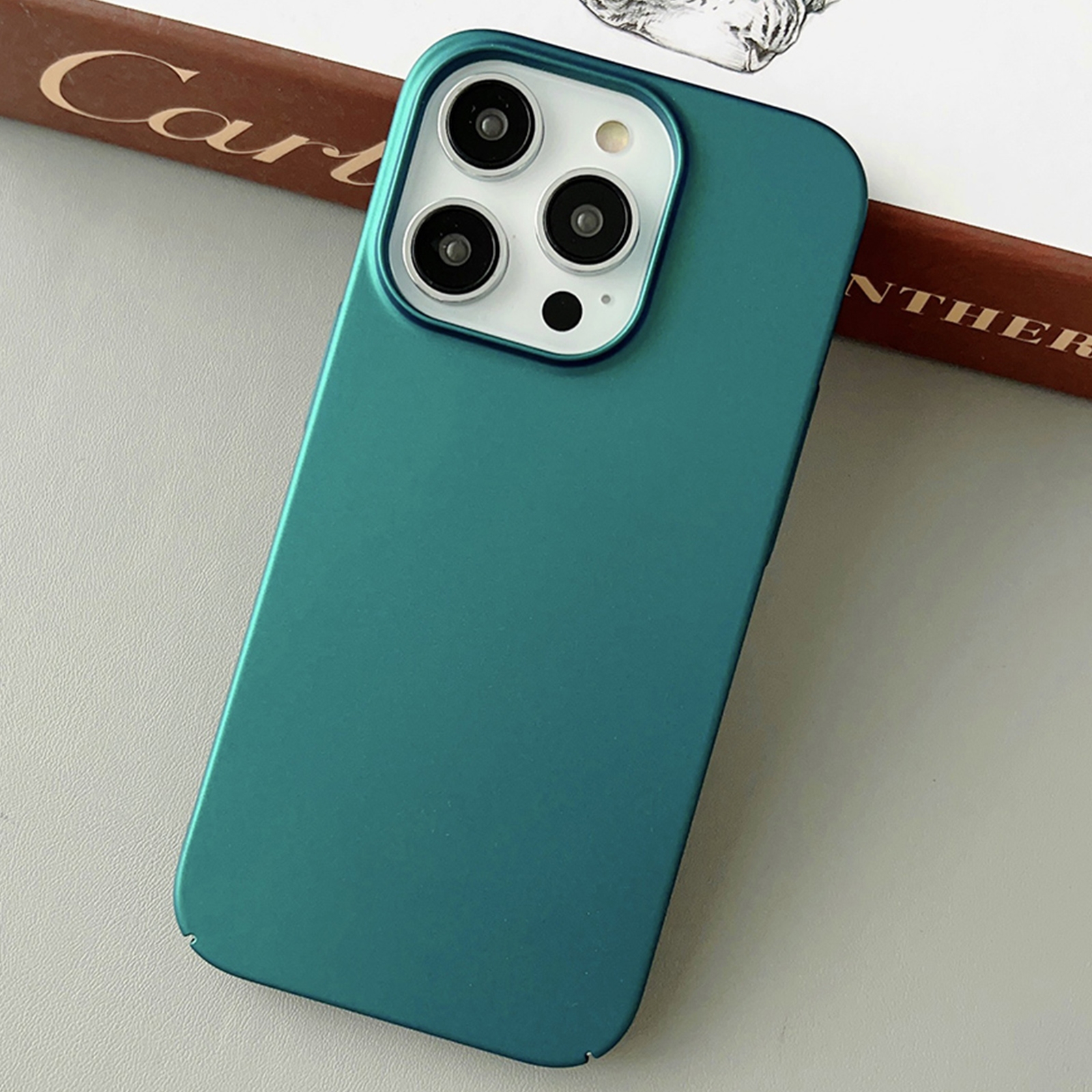 For iPhone 12 Pro Max Skin Feel All Inclusive PC Phone Case(Bronze Green) - Shopkiz.com