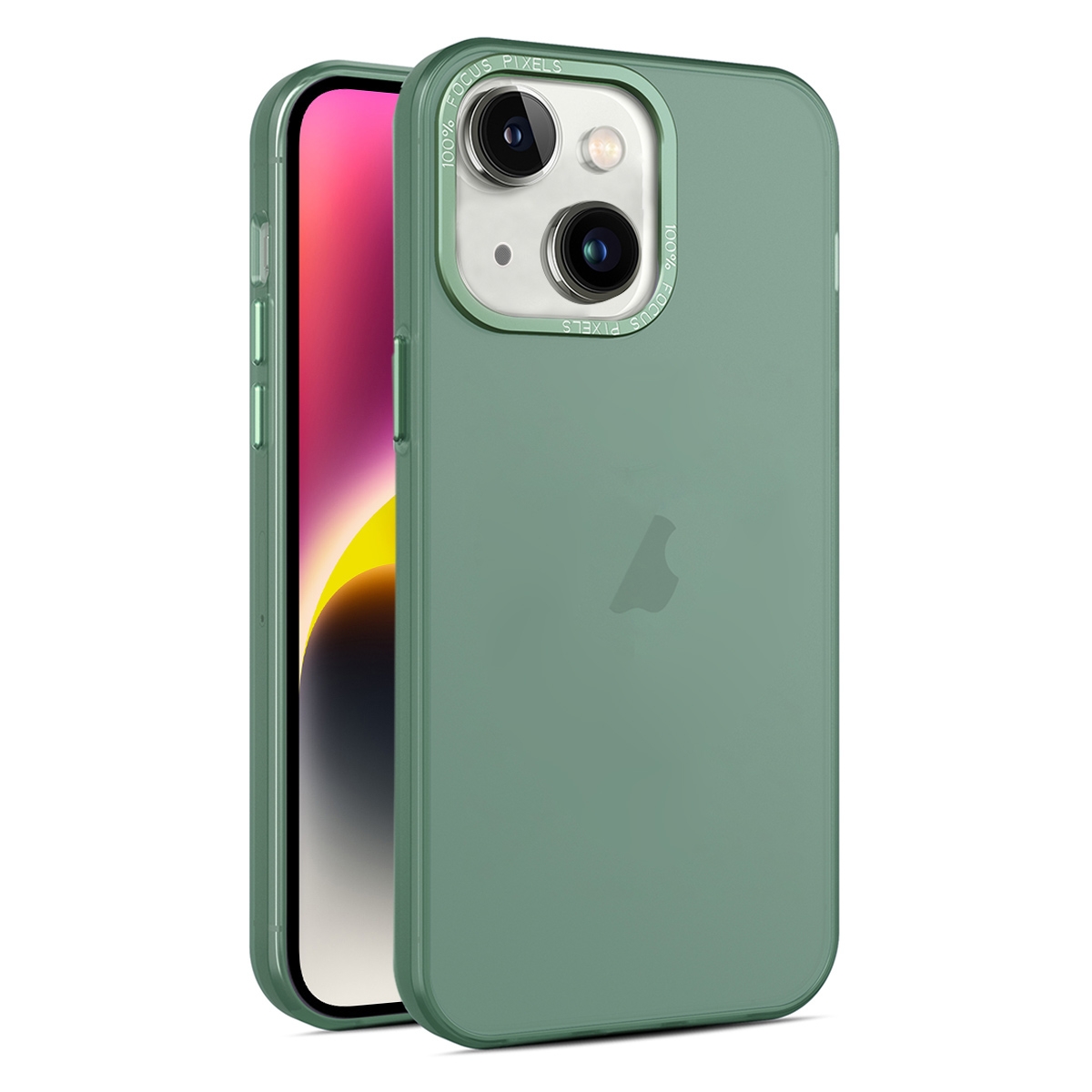 For iPhone 14 Frosted Translucent Mist Phone Case(Green) - Shopkiz.com