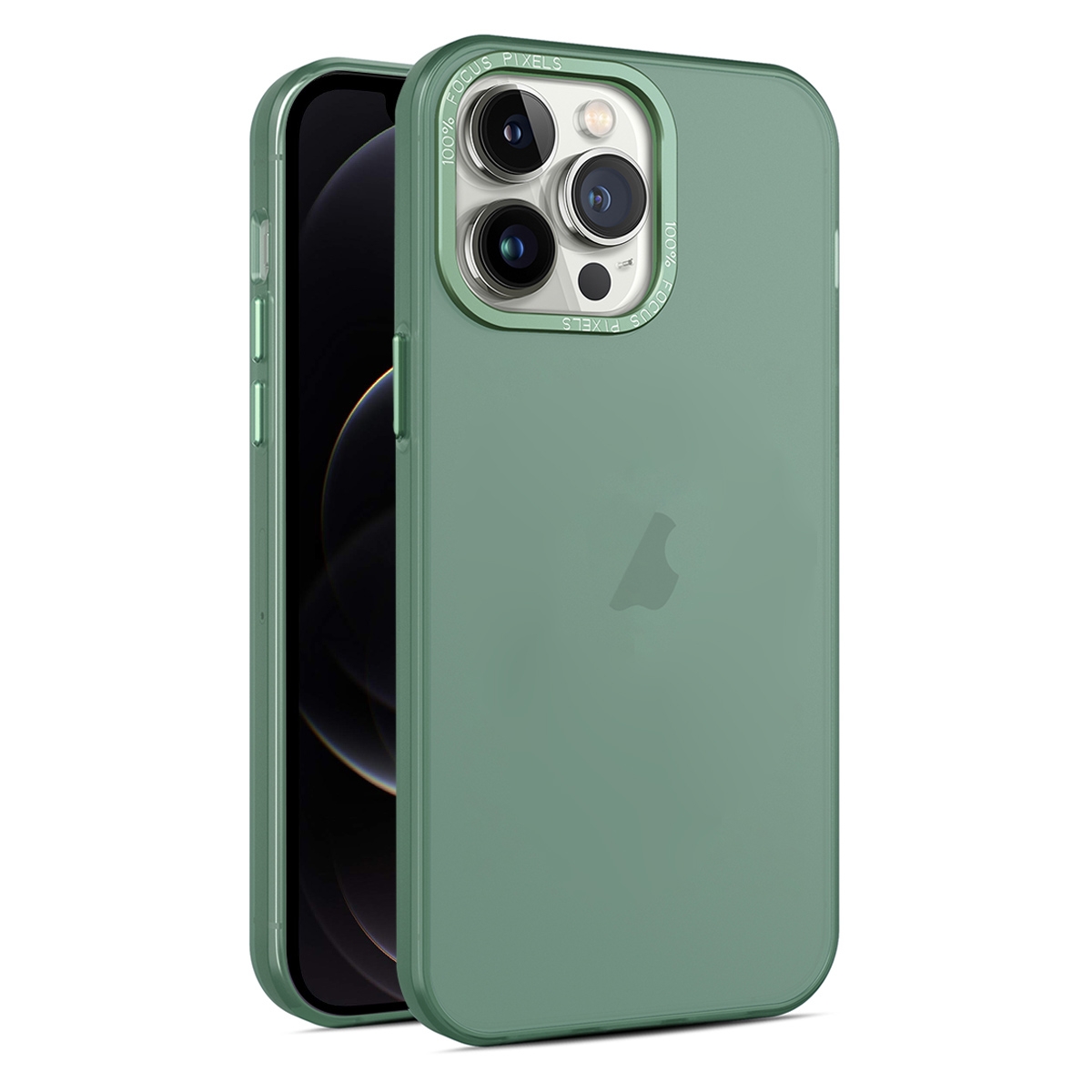 For iPhone 12 Pro Frosted Translucent Mist Phone Case(Green) - Shopkiz.com