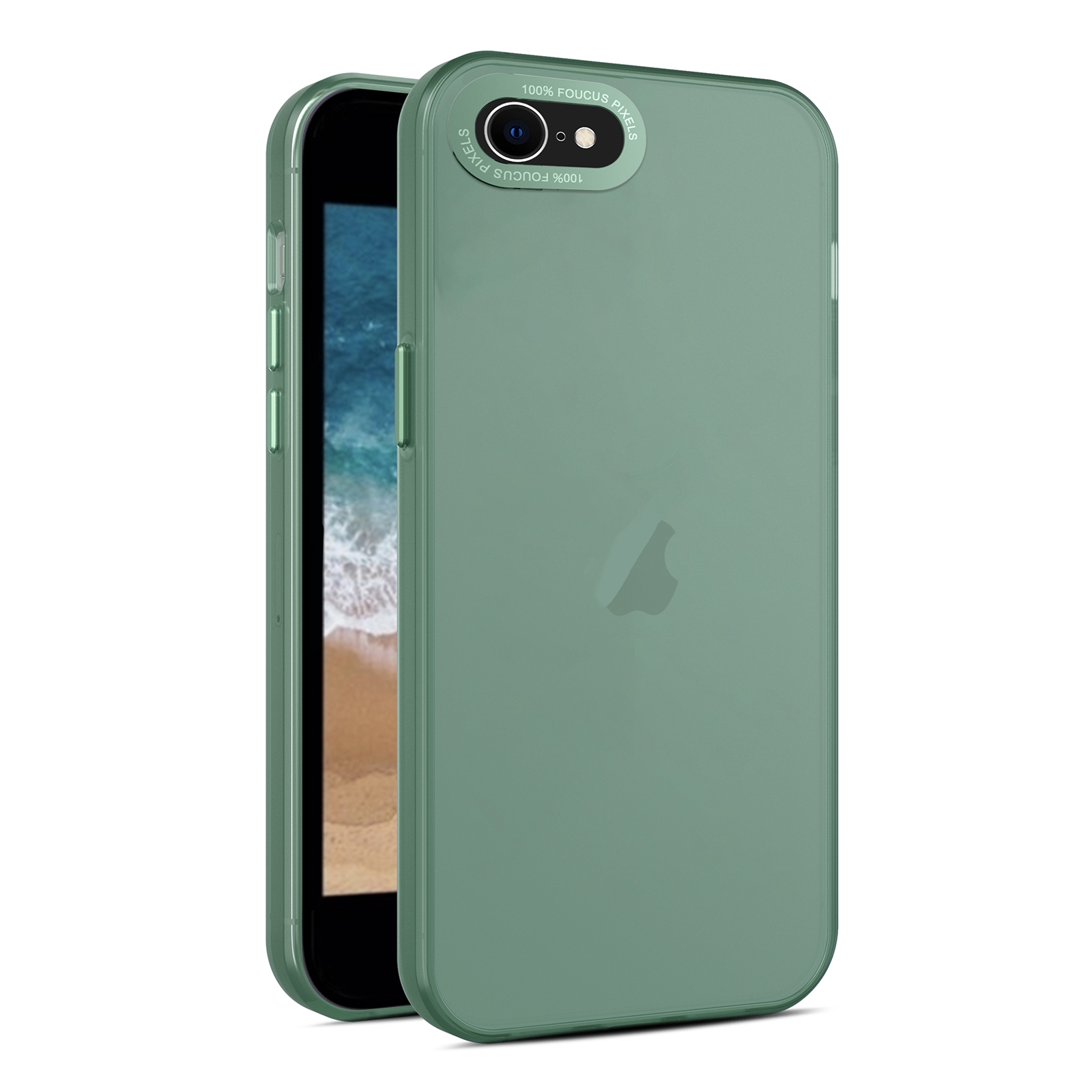 For iPhone SE 2022 / 2020 / 8 / 7 Frosted Translucent Mist Phone Case(Green) - Shopkiz.com