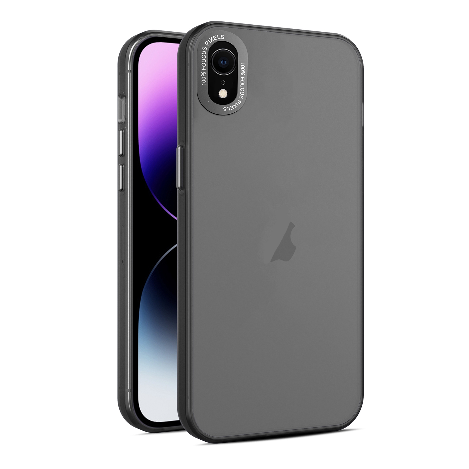 For iPhone XR Frosted Translucent Mist Phone Case(Black) - Shopkiz.com