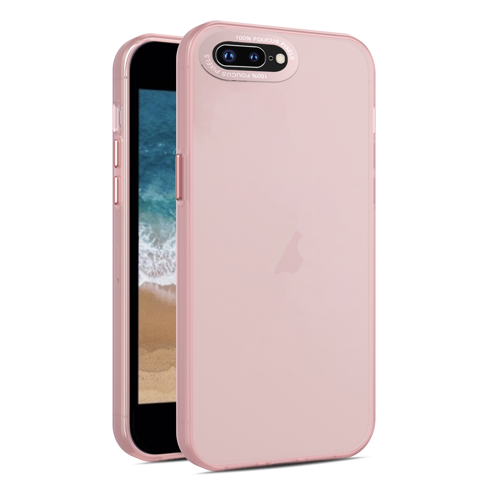 For iPhone 8 Plus / 7 Plus Frosted Translucent Mist Phone Case(Pink) - Shopkiz.com
