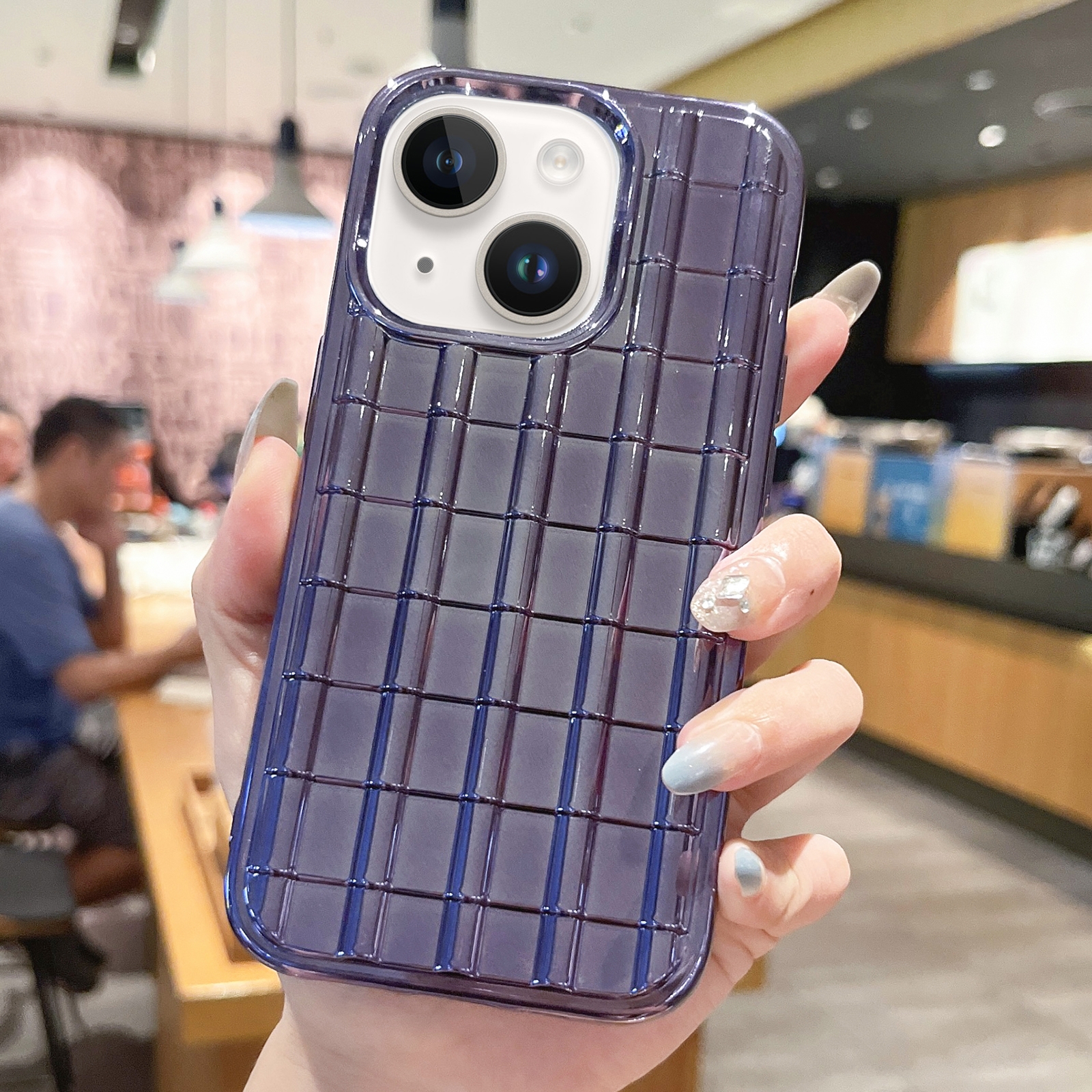 For iPhone 14 Plus Electroplated Glazed Tile TPU Phone Case(Purple) - Shopkiz.com