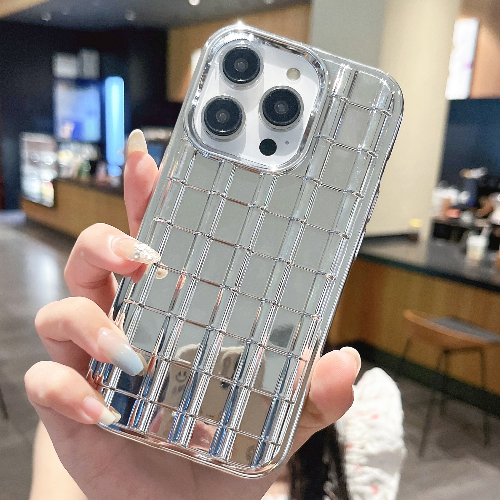 For iPhone 12 Pro Electroplated Glazed Tile TPU Phone Case(Silver) - Shopkiz.com