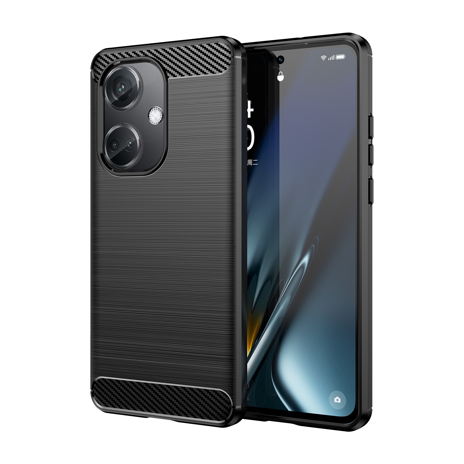 For OnePlus Nord CE3 5G Carbon Fiber Brushed Texture TPU Phone Case(Black)