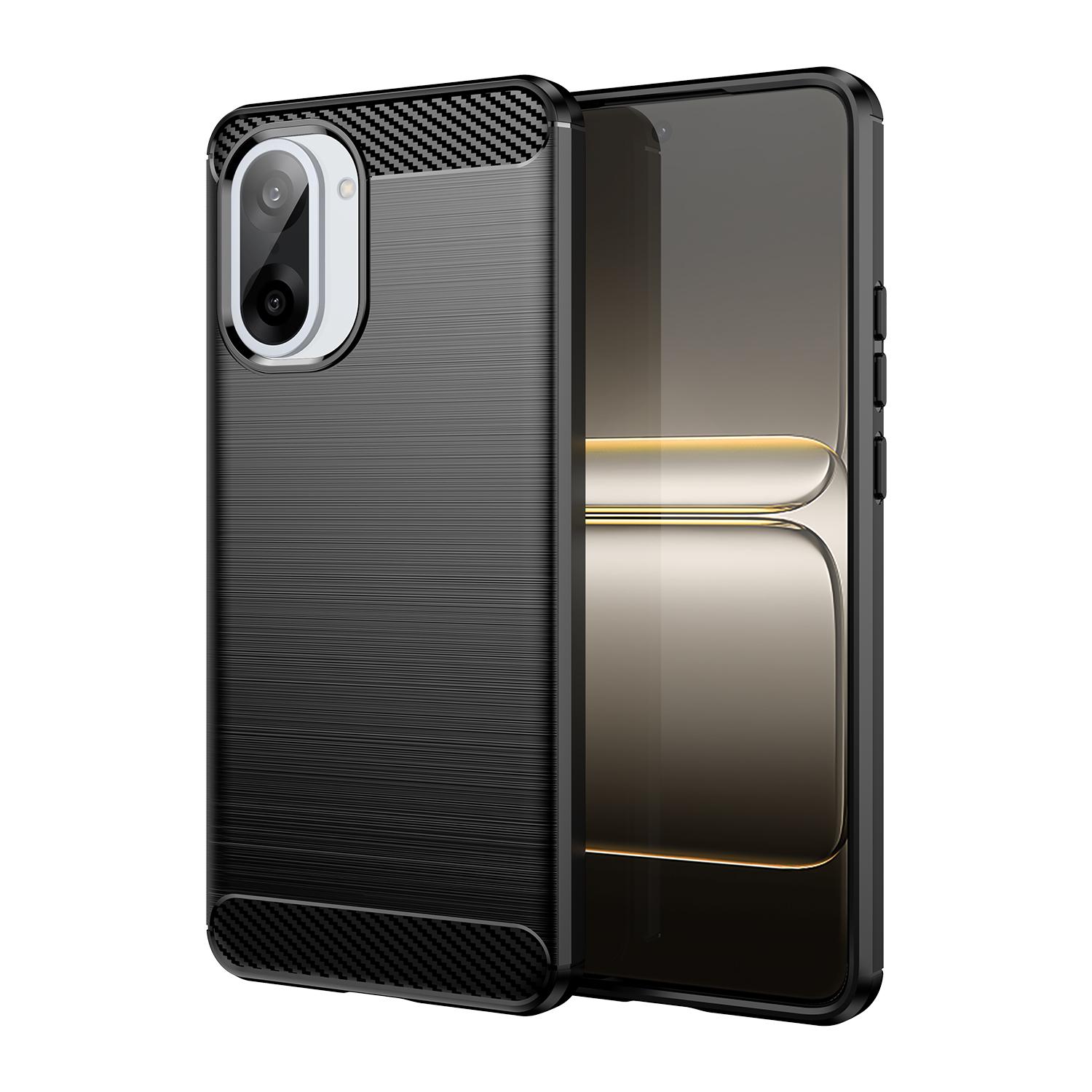 For OnePlus Ace 5 Racing Carbon Fiber Brushed Texture TPU Phone Case(Black)
