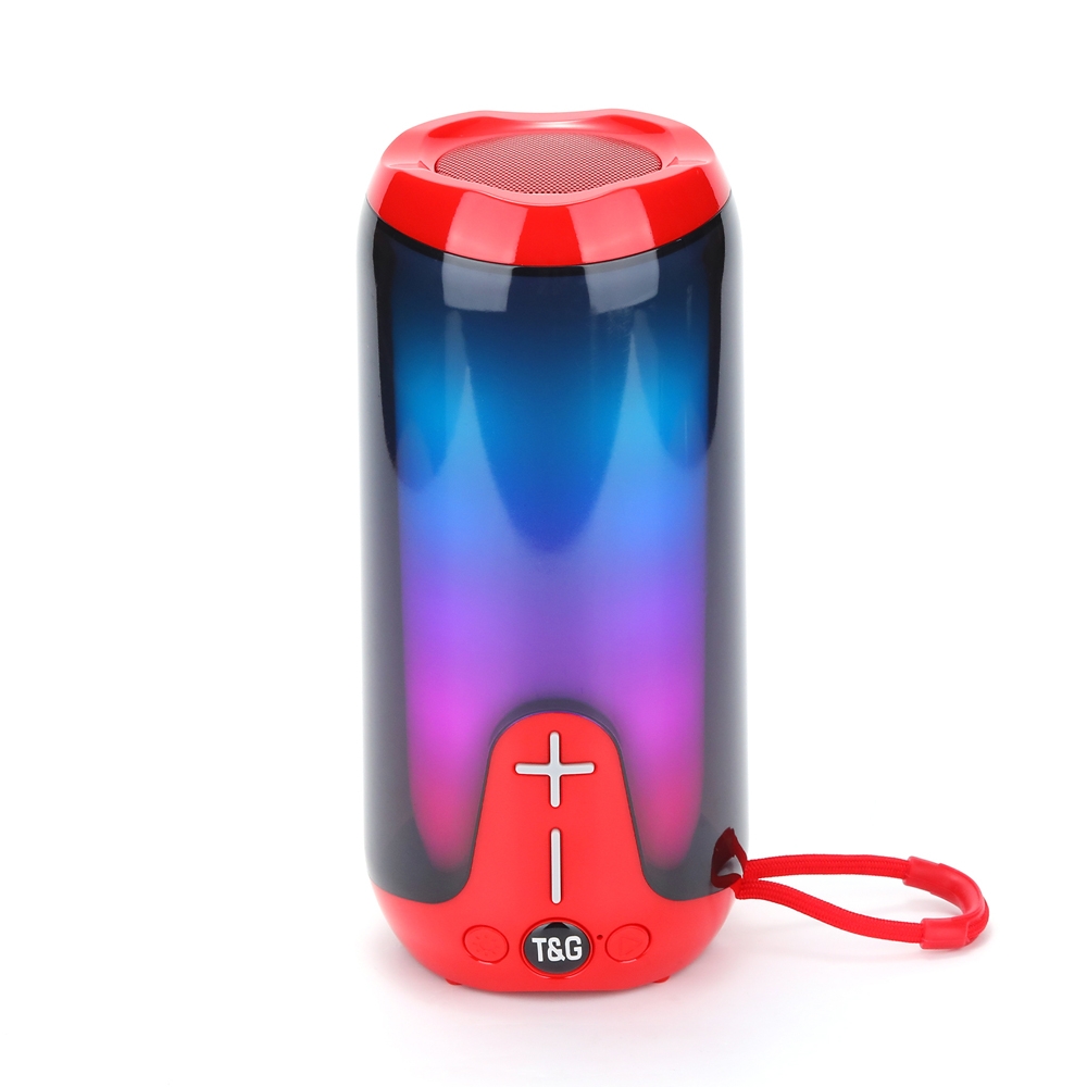 T&G TG651 Portable LED Wireless Bluetooth Speaker Outdoor TWS Subwoofer(Red) - Shopkiz.com