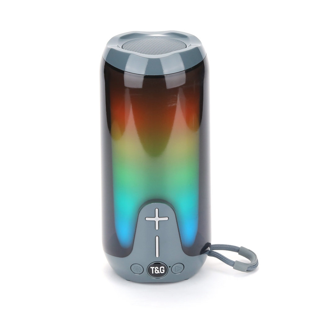 T&G TG651 Portable LED Wireless Bluetooth Speaker Outdoor TWS Subwoofer(Grey) - Shopkiz.com