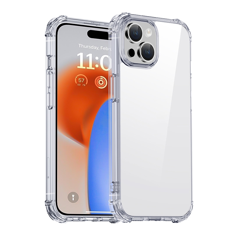 For iPhone 15 Plus iPAKY Crystal Clear Series Shockproof PC + TPU Protective Phone Case(Transparent) - Shopkiz.com