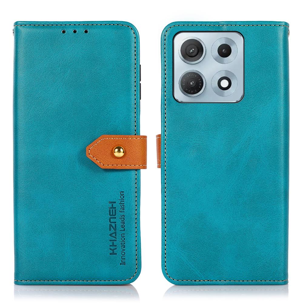 For Motorola Edge 70 Max 5G KHAZNEH Dual-color Cowhide Texture Flip Leather Phone Case(Blue) - Shopkiz.com