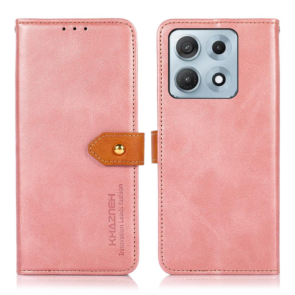 For Motorola Edge 70 Max 5G KHAZNEH Dual-color Cowhide Texture Flip Leather Phone Case(Rose Gold) - Shopkiz.com
