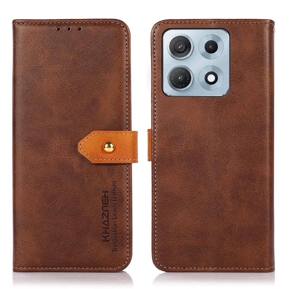 For Motorola Edge 70 Max 5G KHAZNEH Dual-color Cowhide Texture Flip Leather Phone Case(Brown) - Shopkiz.com