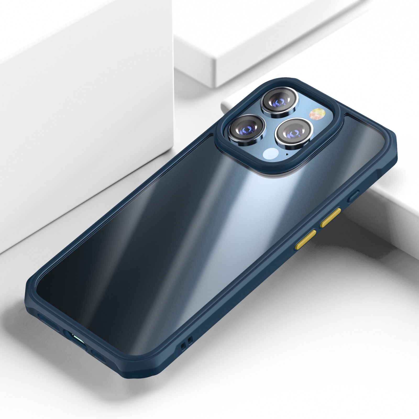 For iPhone 15 Pro iPAKY Dawn Series Transparent PC+TPU Phone Case(Blue) - Shopkiz.com