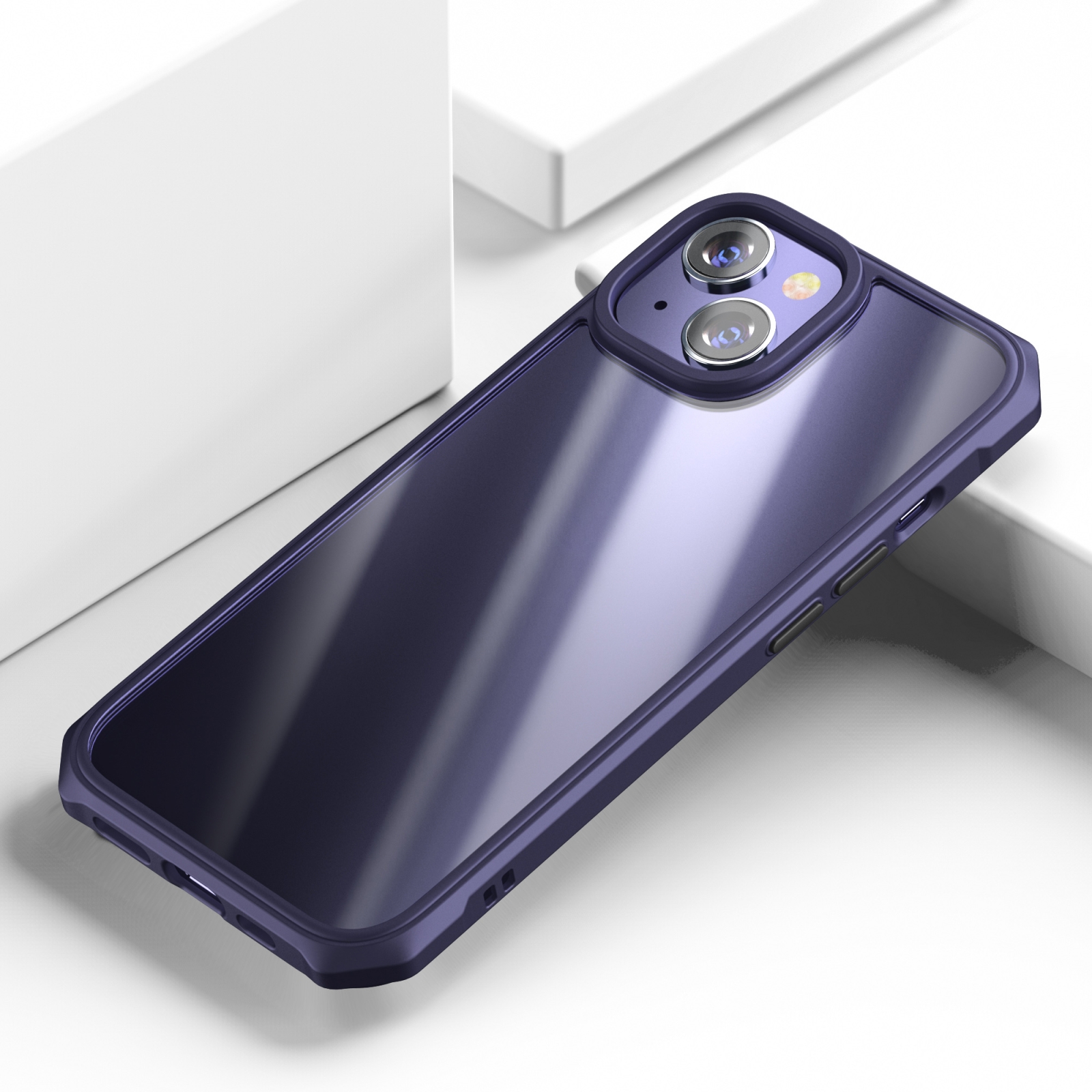 For iPhone 15 iPAKY Dawn Series Transparent PC+TPU Phone Case(Purple) - Shopkiz.com