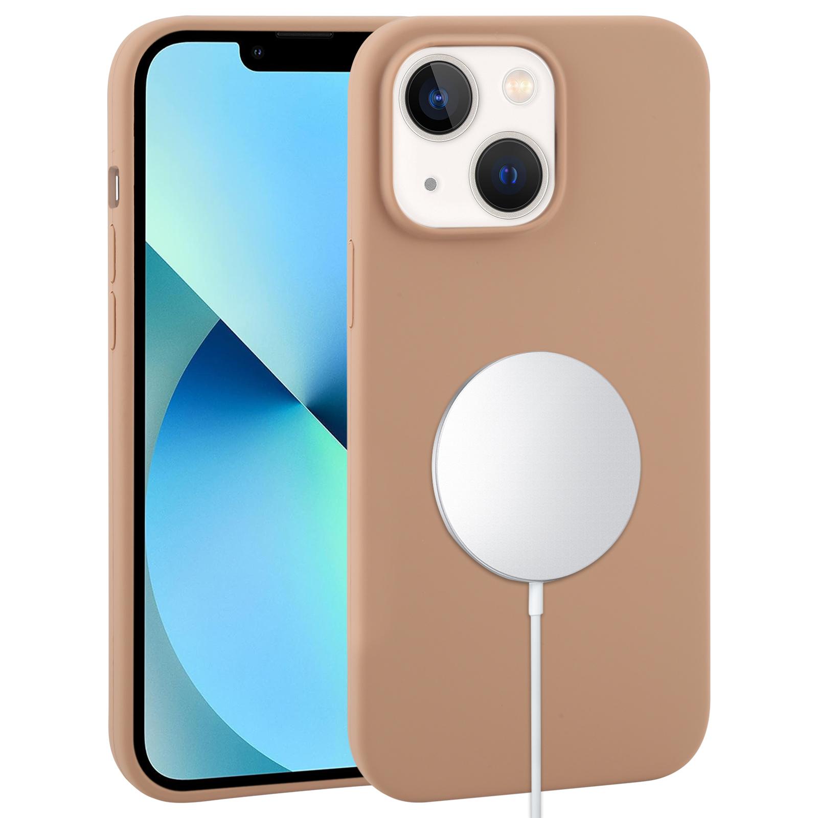 For iPhone 13 Liquid Silicone Full Coverage MagSafe Phone Case(Brown) - Shopkiz.com