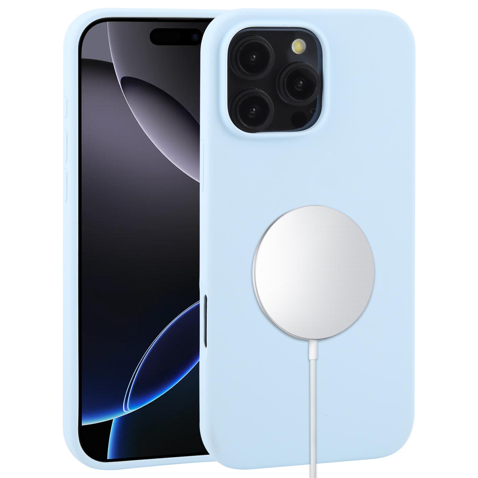 For iPhone 16 Pro Liquid Silicone Full Coverage MagSafe Phone Case(Sierra Blue) - Shopkiz.com