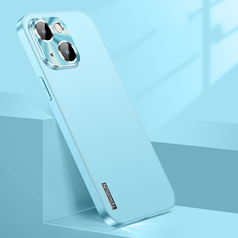 For iPhone 14 Streamer Series Micro Frosted Metal Paint PC Phone Case(Sierra Blue) - Shopkiz.com