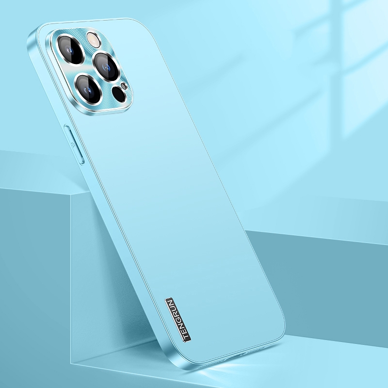 For iPhone 13 Pro Max Streamer Series Micro Frosted Metal Paint PC Phone Case(Sierra Blue) - Shopkiz.com
