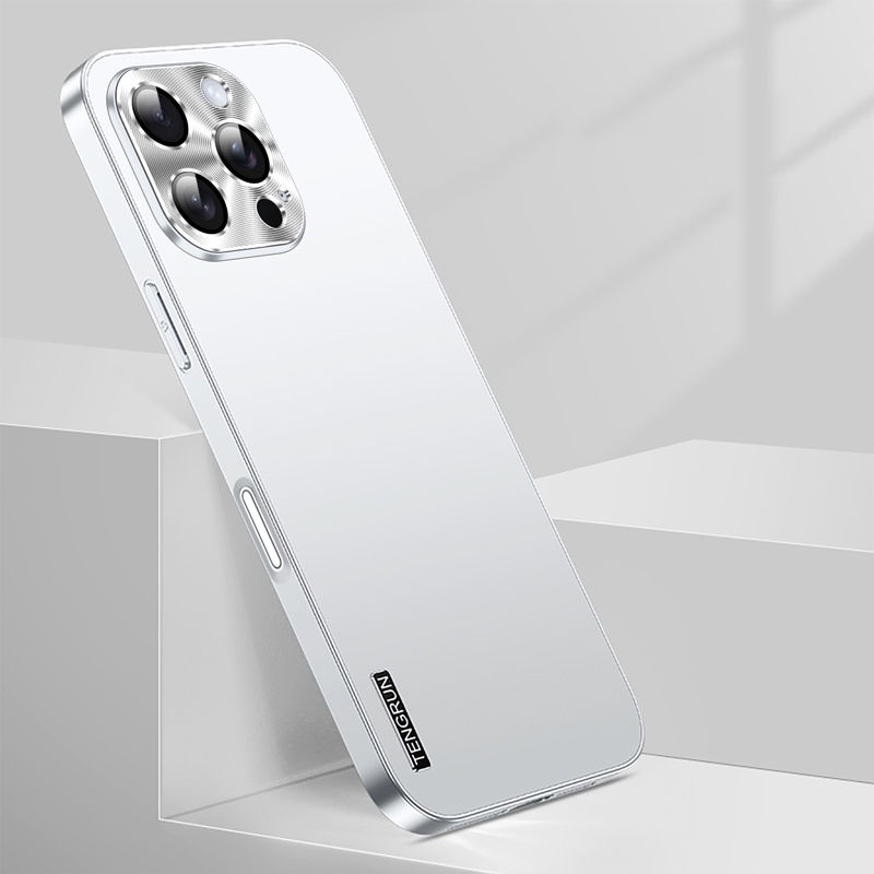 For iPhone 16 Pro Streamer Series Micro Frosted Metal Paint PC Phone Case(Silver) - Shopkiz.com