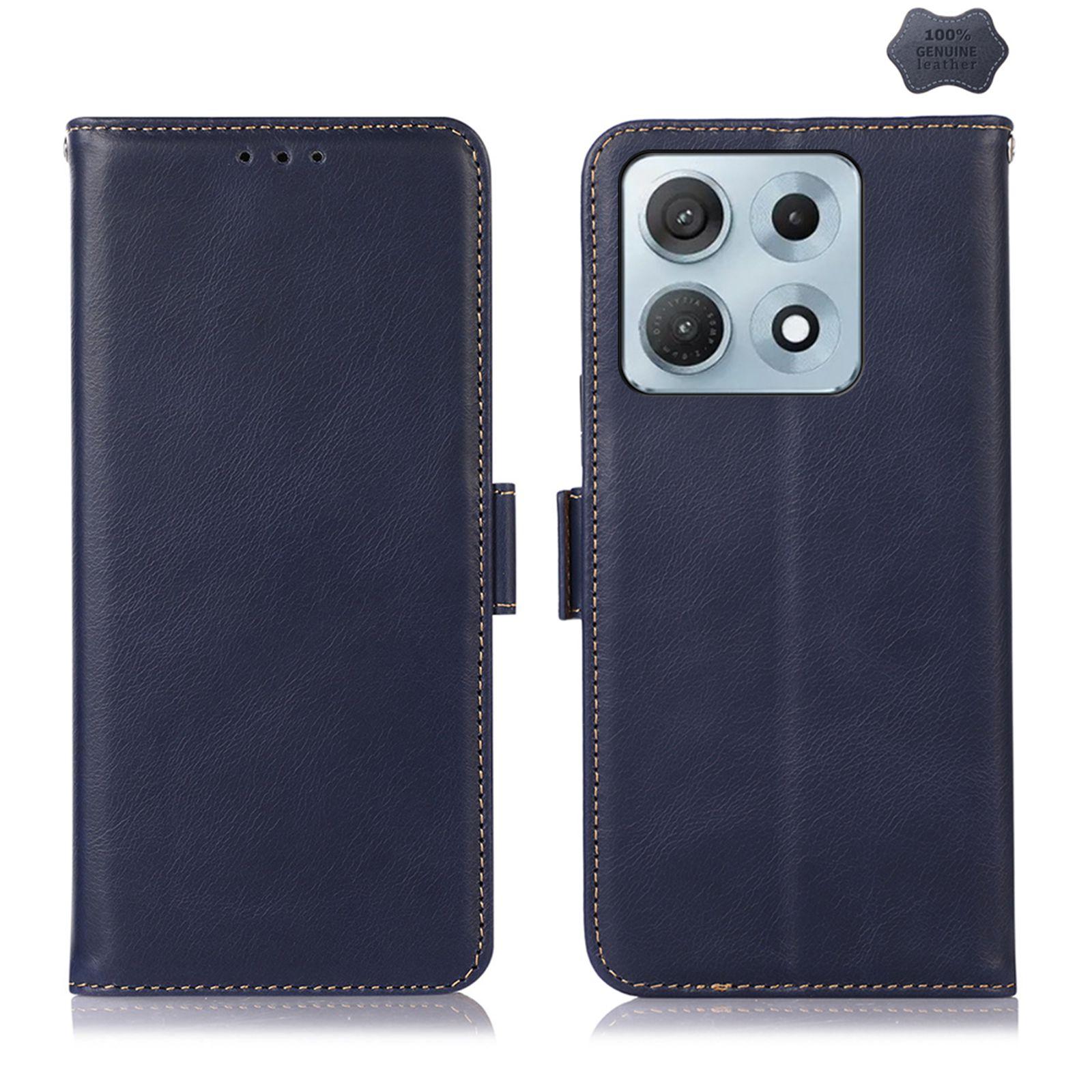For Motorola Edge 70 Max 5G Magnetic Crazy Horse Texture Genuine Leather RFID Phone Case(Blue) - Shopkiz.com