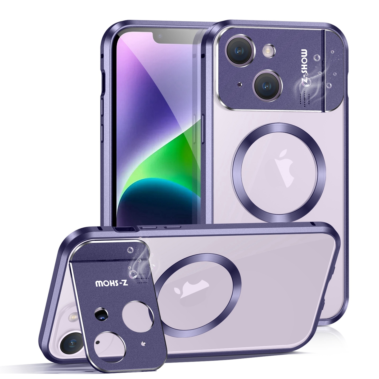 For iPhone 14 Aromatherapy Holder Single-sided MagSafe Magnetic Phone Case(Purple) - Shopkiz.com