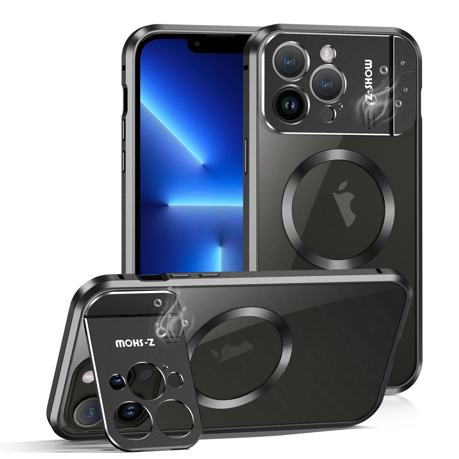 For iPhone 13 Pro Aromatherapy Holder Single-sided MagSafe Magnetic Phone Case(Black) - Shopkiz.com