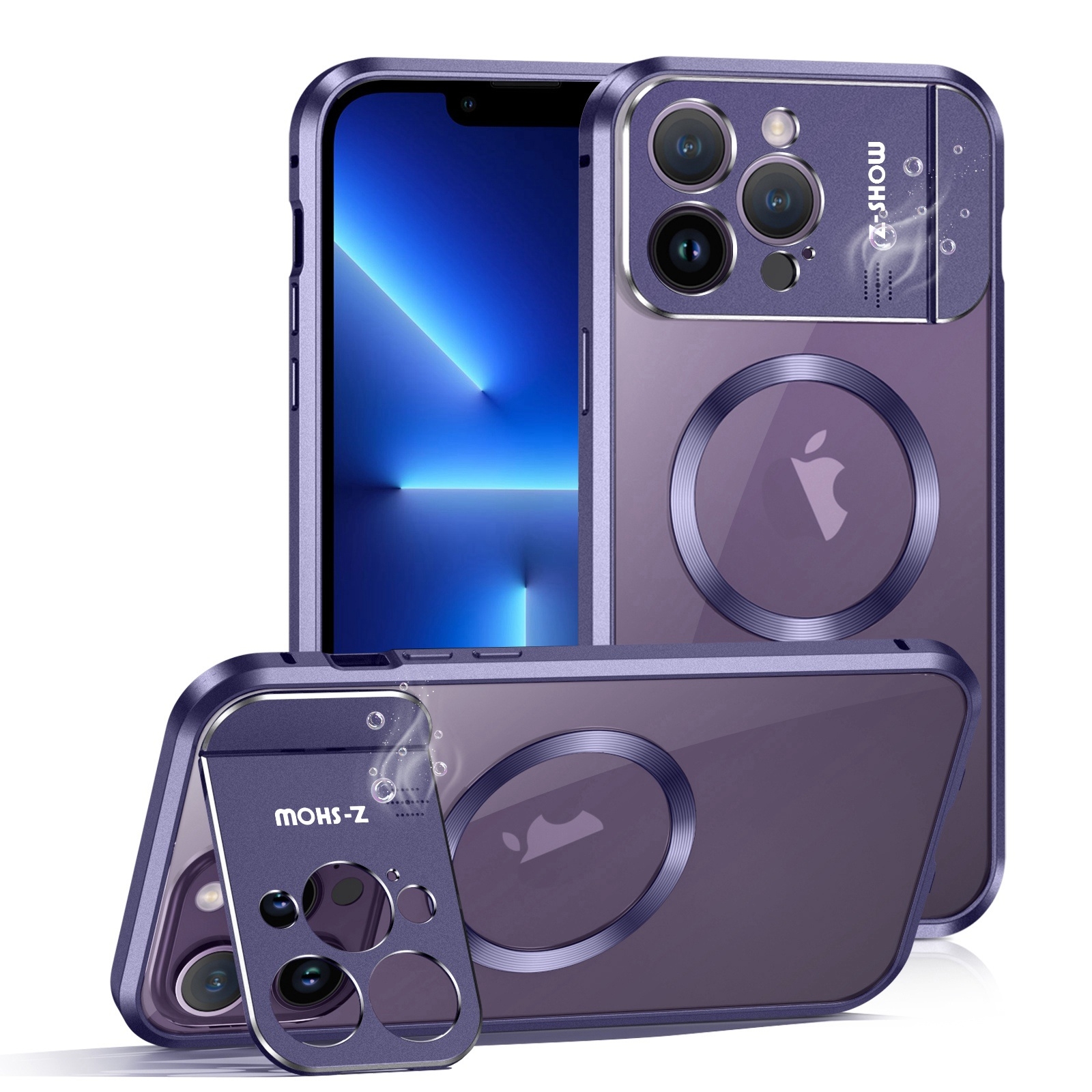 For iPhone 13 Pro Aromatherapy Holder Single-sided MagSafe Magnetic Phone Case(Purple) - Shopkiz.com