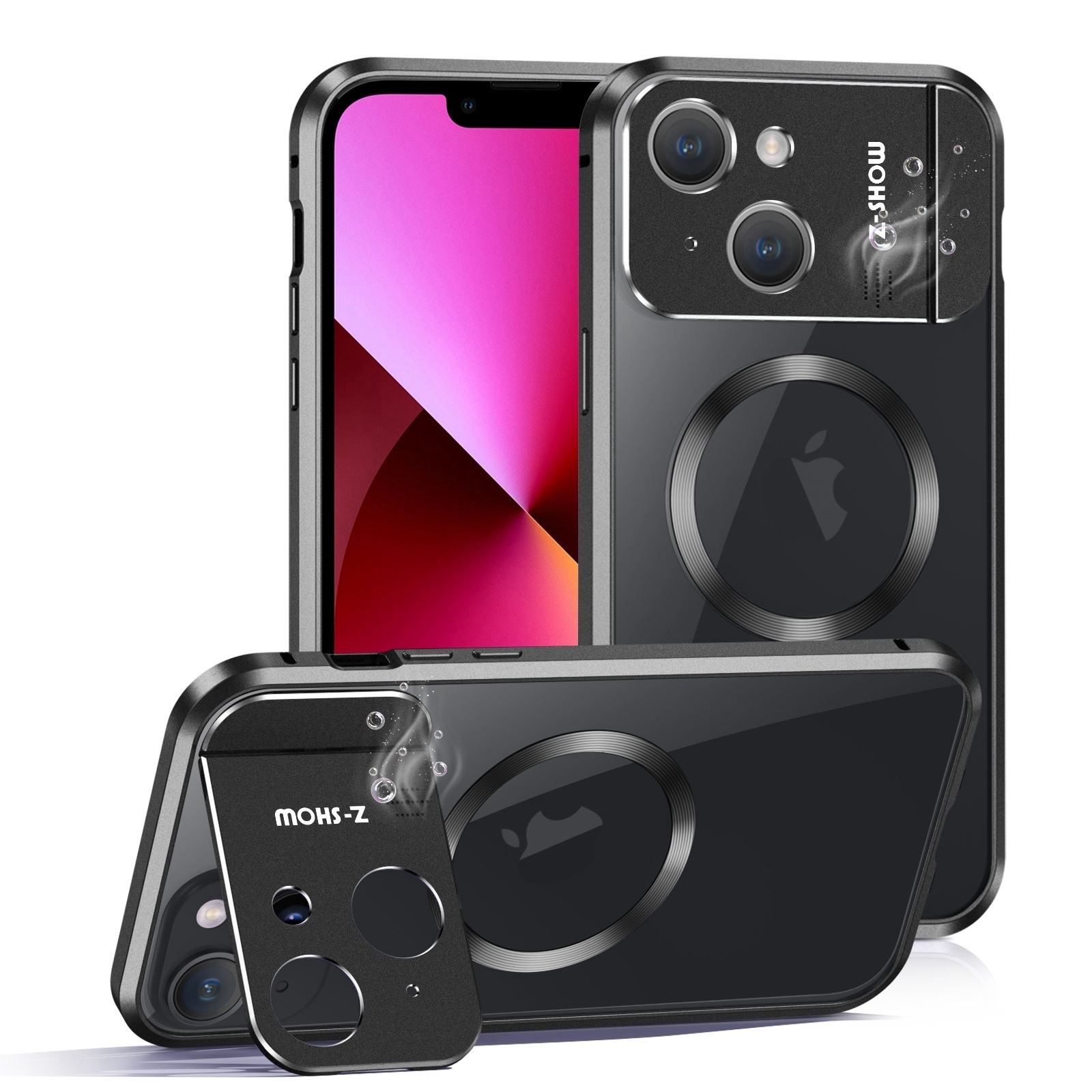 For iPhone 13 Aromatherapy Holder Single-sided MagSafe Magnetic Phone Case(Black) - Shopkiz.com