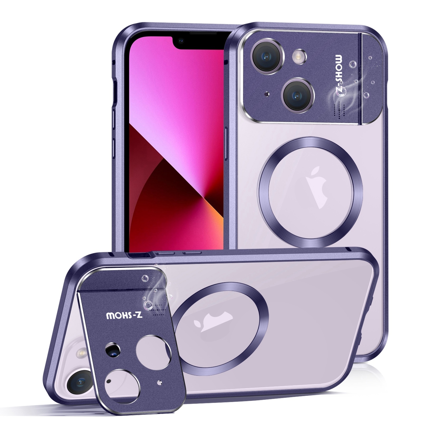 For iPhone 13 Aromatherapy Holder Single-sided MagSafe Magnetic Phone Case(Purple) - Shopkiz.com