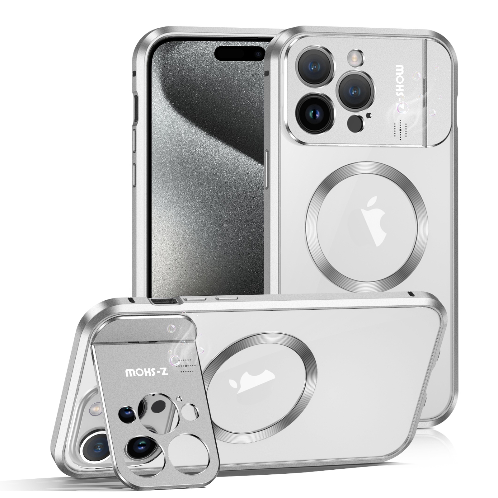 For iPhone 15 Pro Aromatherapy Holder Single-sided MagSafe Magnetic Phone Case(White) - Shopkiz.com