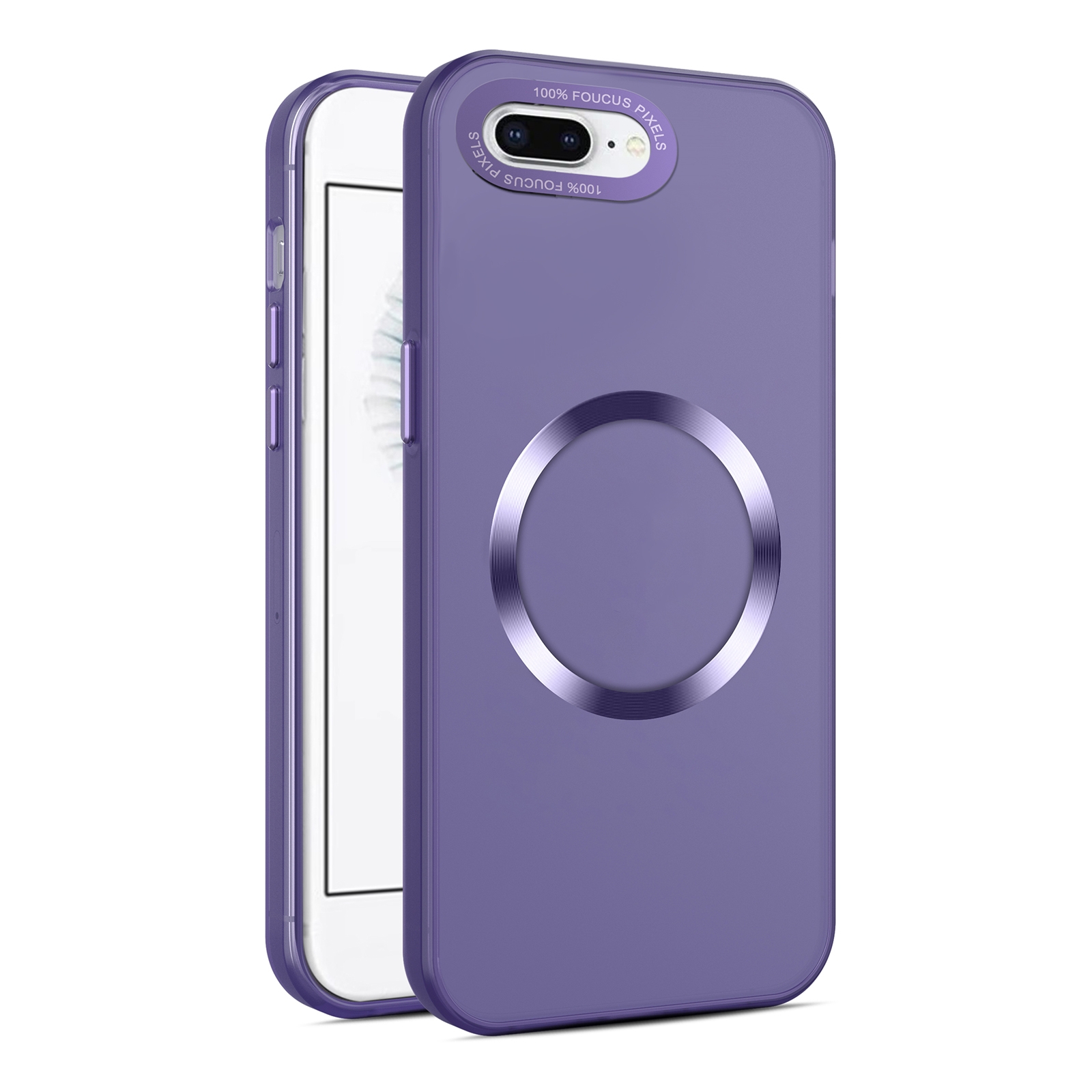 For iPhone SE 2022 / 2020 / 8 / 7 CD Texture MagSafe Frosted Translucent Phone Case(Dark Purple) - Shopkiz.com
