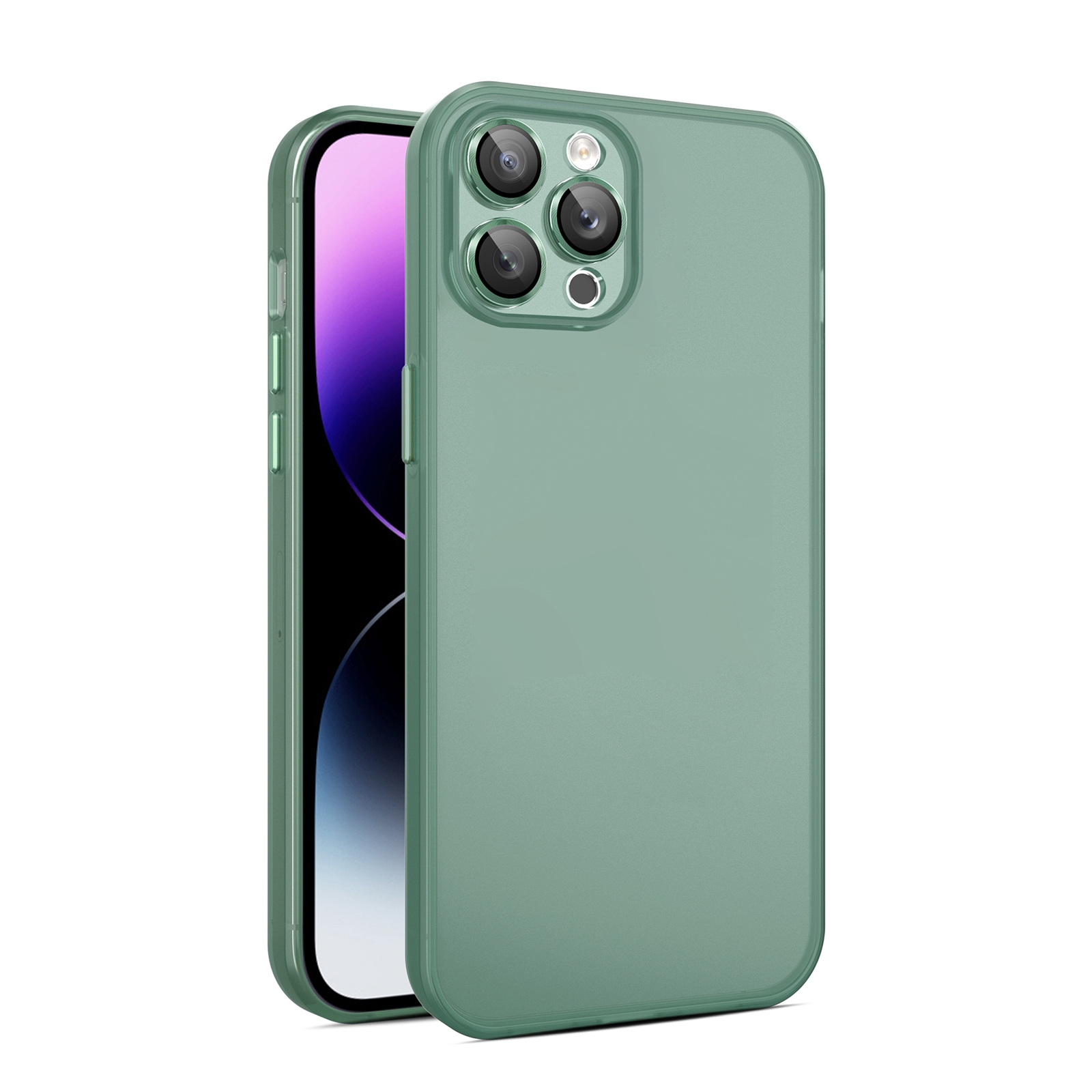 For iPhone 11 Pro Max Eagle Eye CD Texture Lens Skin Feel Matte Phone Case(Dark Green) - Shopkiz.com