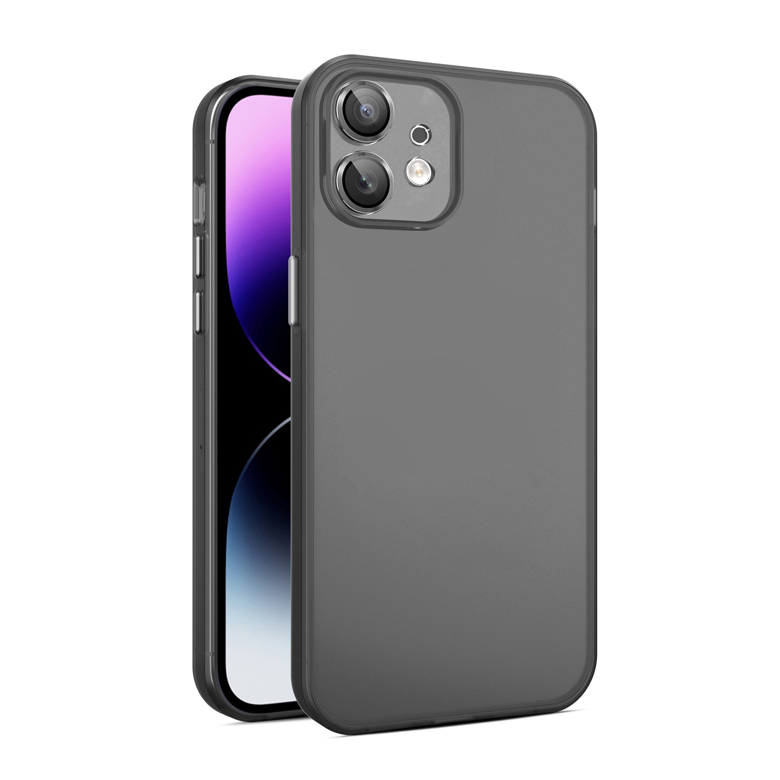 For iPhone 12 Eagle Eye CD Texture Lens Skin Feel Matte Phone Case(Black) - Shopkiz.com