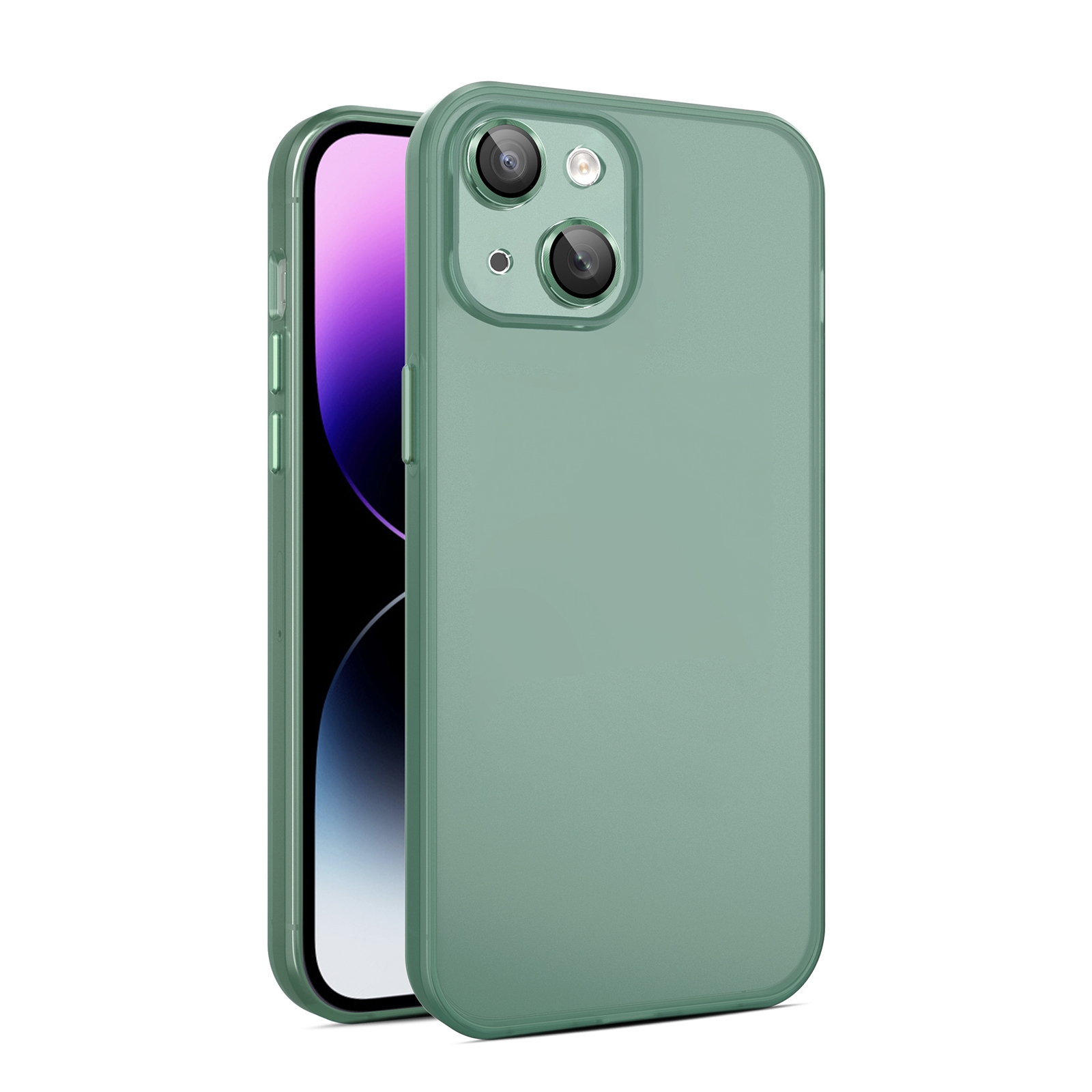 For iPhone 13 Eagle Eye CD Texture Lens Skin Feel Matte Phone Case(Dark Green)