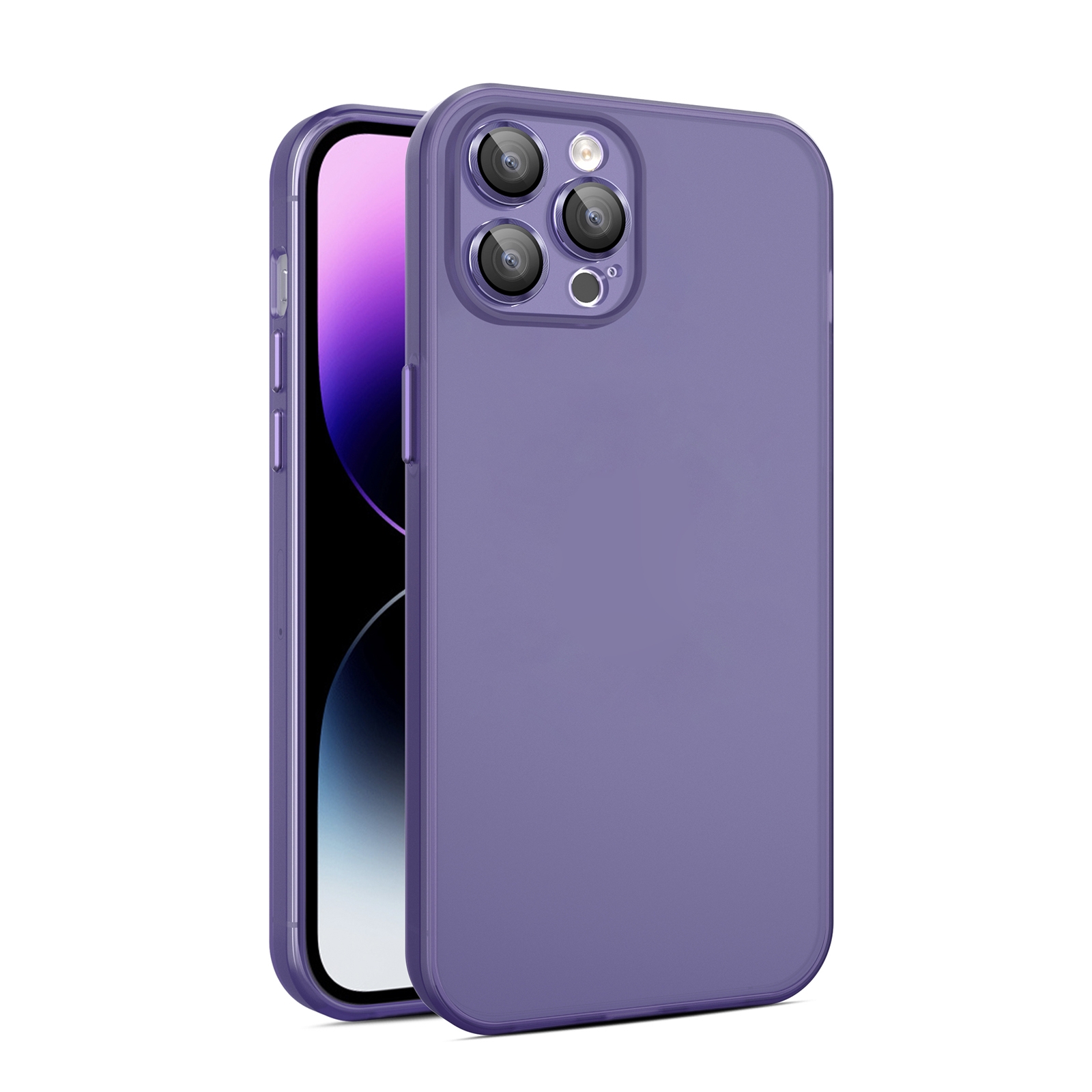 For iPhone 13 Pro Max Eagle Eye CD Texture Lens Skin Feel Matte Phone Case(Dark Purple) - Shopkiz.com