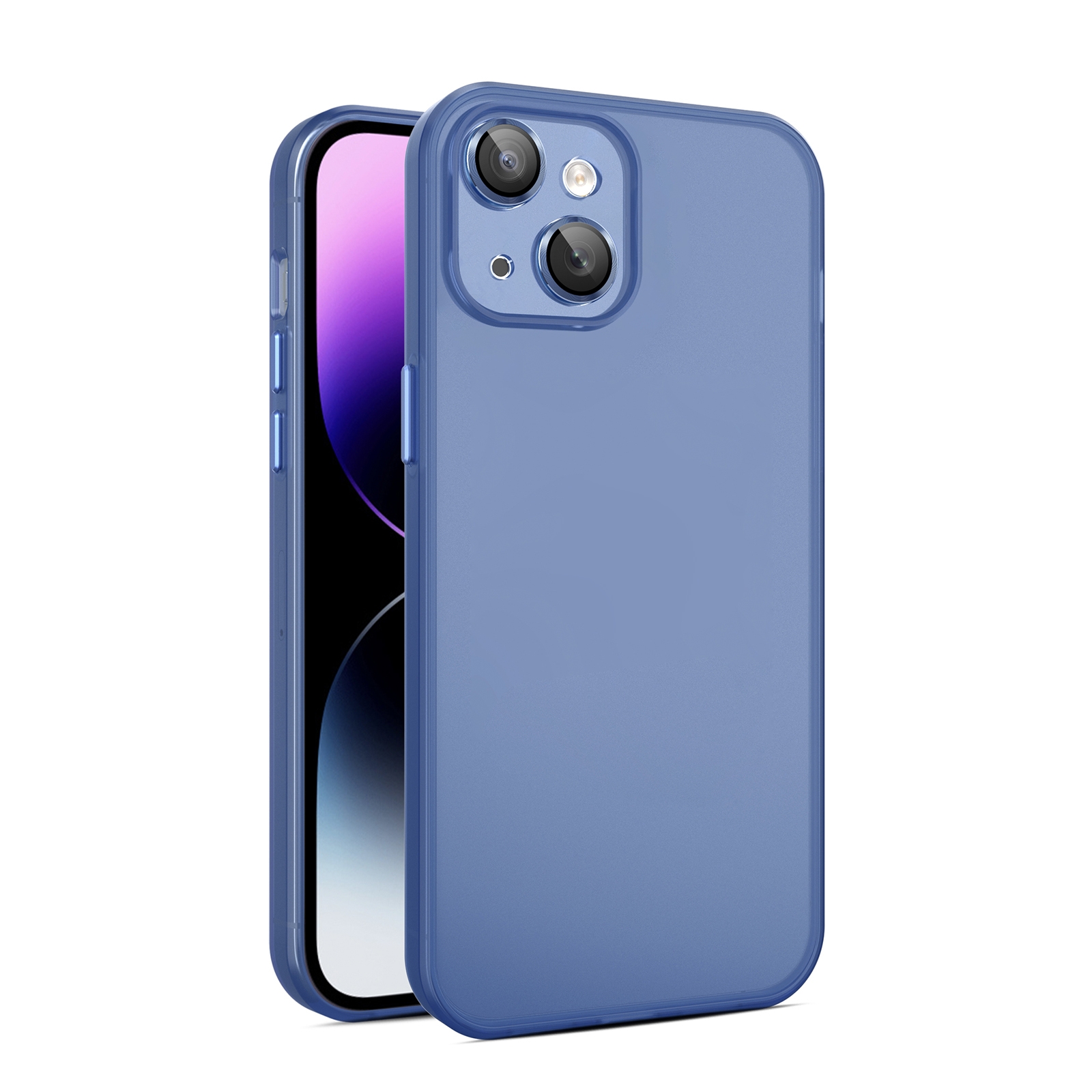 For iPhone 15 Eagle Eye CD Texture Lens Skin Feel Matte Phone Case(Royal Blue) - Shopkiz.com