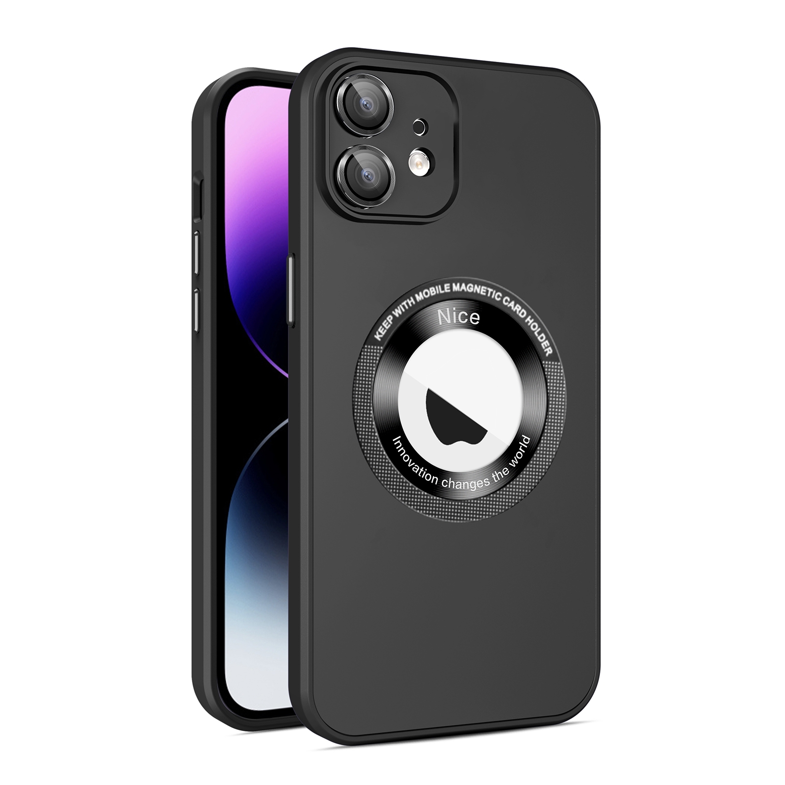 For iPhone 11 Eagle Eye Lens CD Texture MagSafe Magnifier Phone Case(Black) - Shopkiz.com
