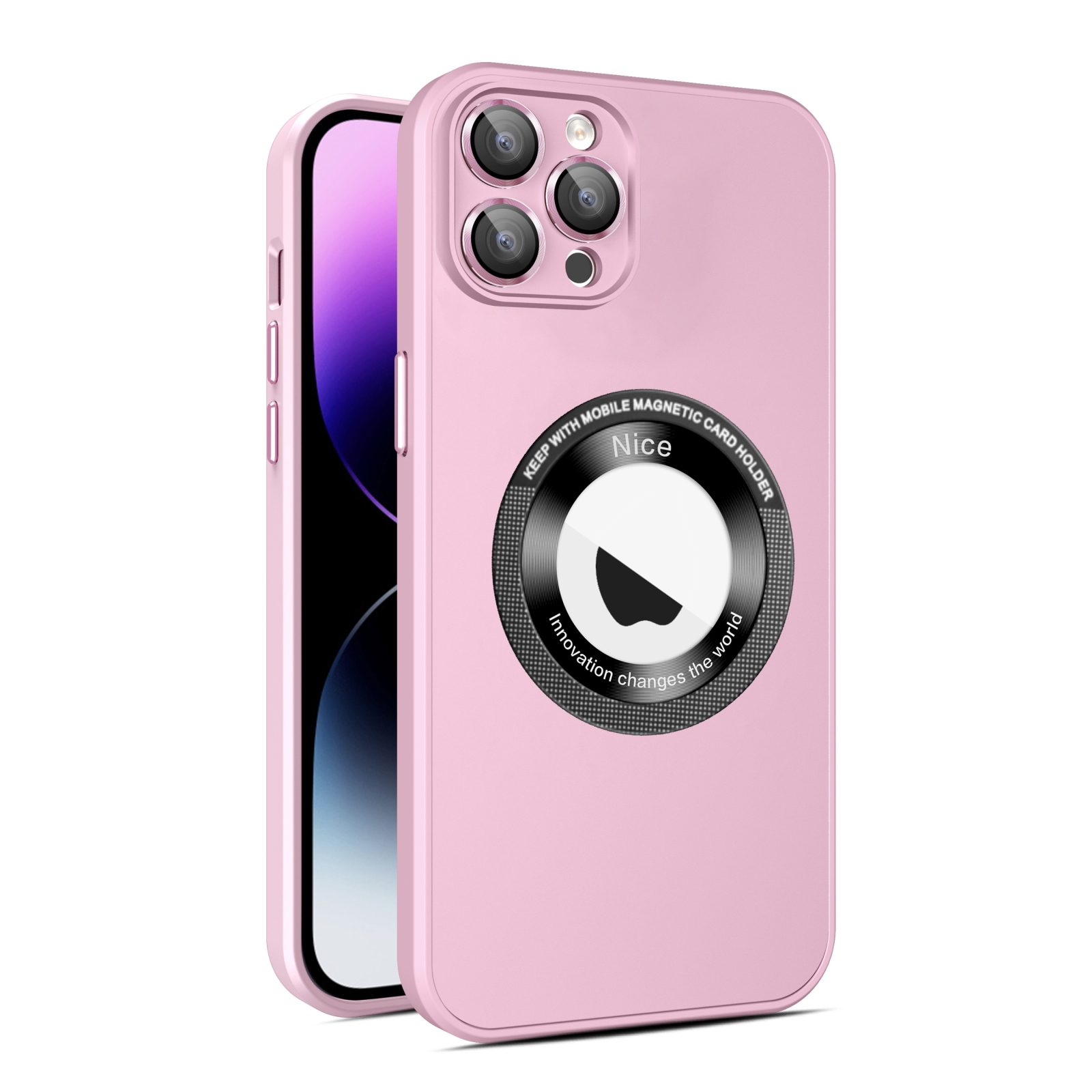 For iPhone 11 Pro Eagle Eye Lens CD Texture MagSafe Magnifier Phone Case(Pink) - Shopkiz.com