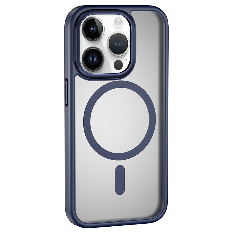 For iPhone 15 Pro Max MOMAX Magsafe Magnetic PC + TPU + Metal Phone Case(Blue) - Shopkiz.com