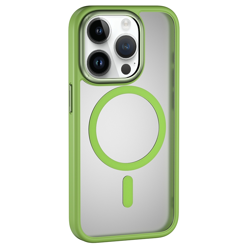 For iPhone 15 Plus MOMAX Magsafe Magnetic PC + TPU + Metal Phone Case(Green) - Shopkiz.com
