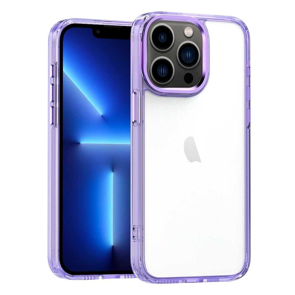 For iPhone 13 Pro High Translucency Acrylic Phone Case(Purple) - Shopkiz.com